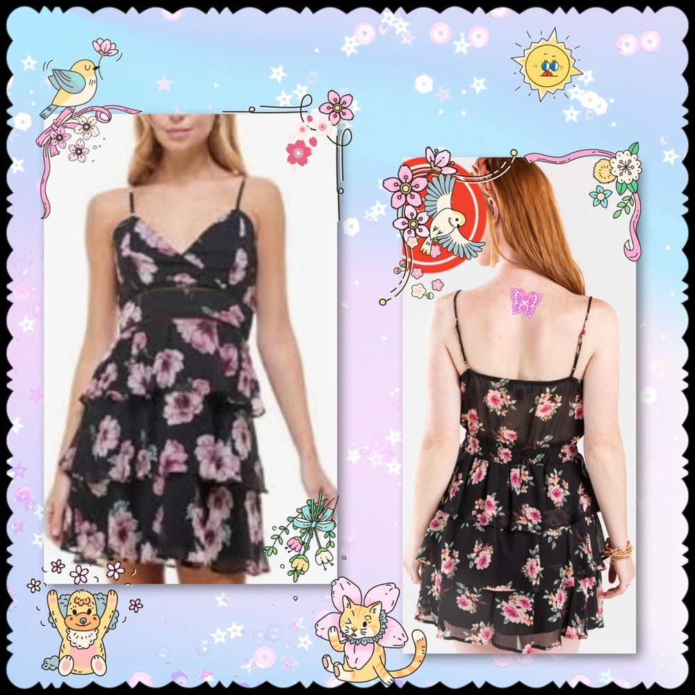 Trixxi Tiered Ruffle Floral Dress    NWOT